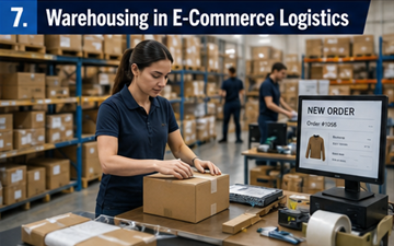 E-commerce fulfillment warehouse preparing online orders for shipping